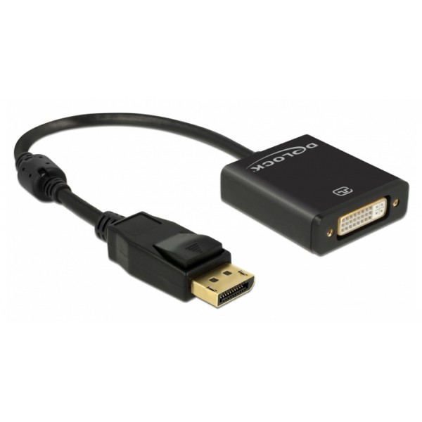 DELOCK αντάπτορας DisplayPort 1.2 σε DVI 62599, active, 4K, 20cm, μαύρος DELOCK αντάπτορας DisplayPort 1.2 σε DVI 62599, active, 4K, 20cm, μαύρος