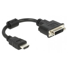 DELOCK καλώδιο HDMI σε DVI 24+5 65327, 1080p, 20cm, μαύρο