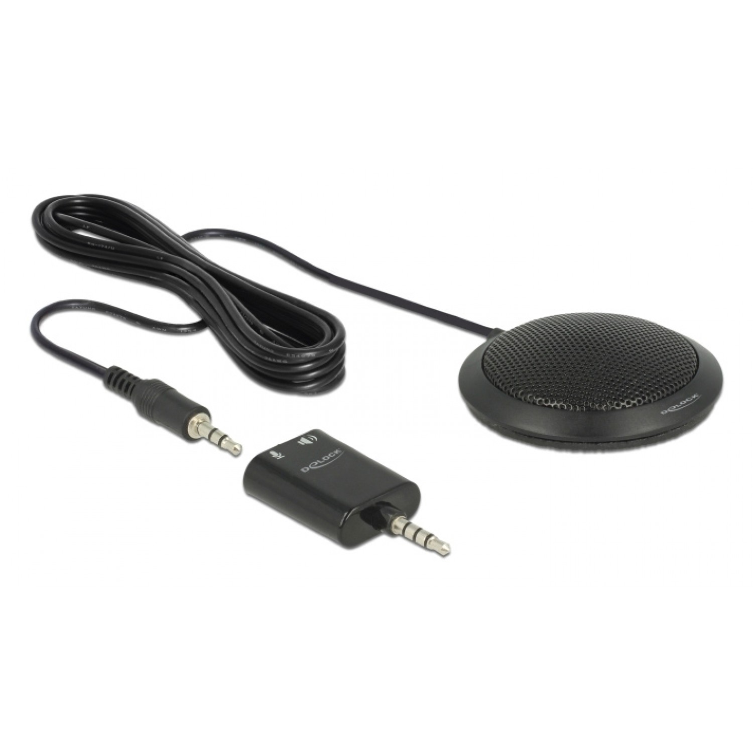 DELOCK μικρόφωνο με αντάπτορα Υ 65873, πυκνωτικό, omnidirectional, μαύρο DELOCK μικρόφωνο με αντάπτορα Υ 65873, πυκνωτικό, omnidirectional, μαύρο