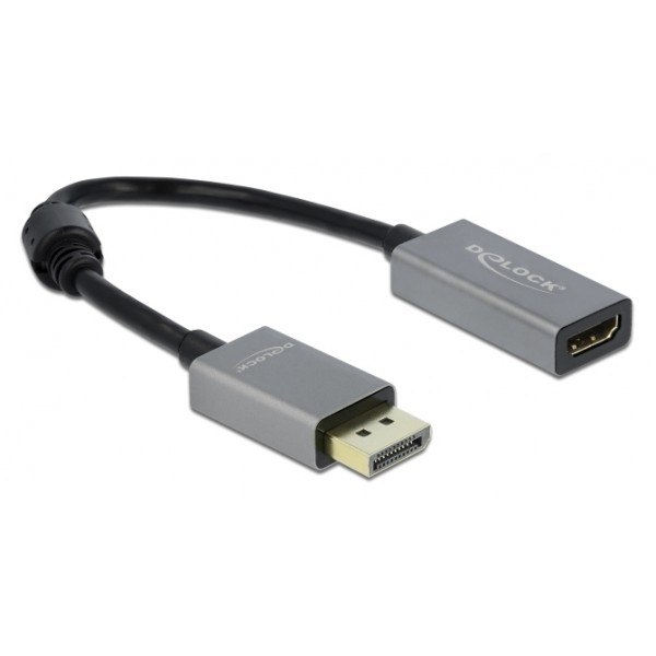 DELOCK αντάπτορας DisplayPort 1.4 σε HDMI 66436, 4K HDR, active, γκρι DELOCK αντάπτορας DisplayPort 1.4 σε HDMI 66436, 4K HDR, active, γκρι