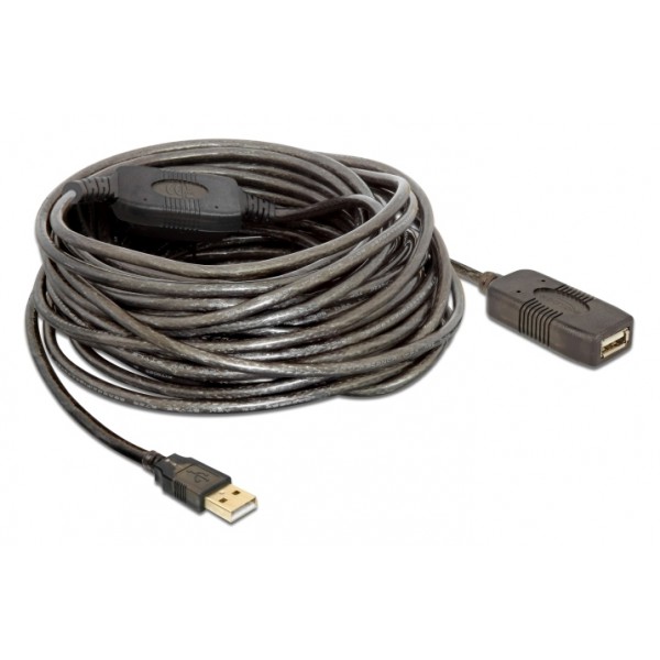 DELOCK καλώδιο USB 2.0 αρσενικό σε θηλυκό 82689, active, 15m, μαύρο DELOCK καλώδιο USB 2.0 αρσενικό σε θηλυκό 82689, active, 15m, μαύρο