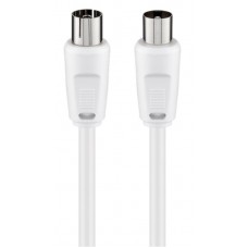 GOOBAY καλώδιο κεραίας αρσενικό σε θηλυκό 11511, 70dB, 2.5m, λευκό