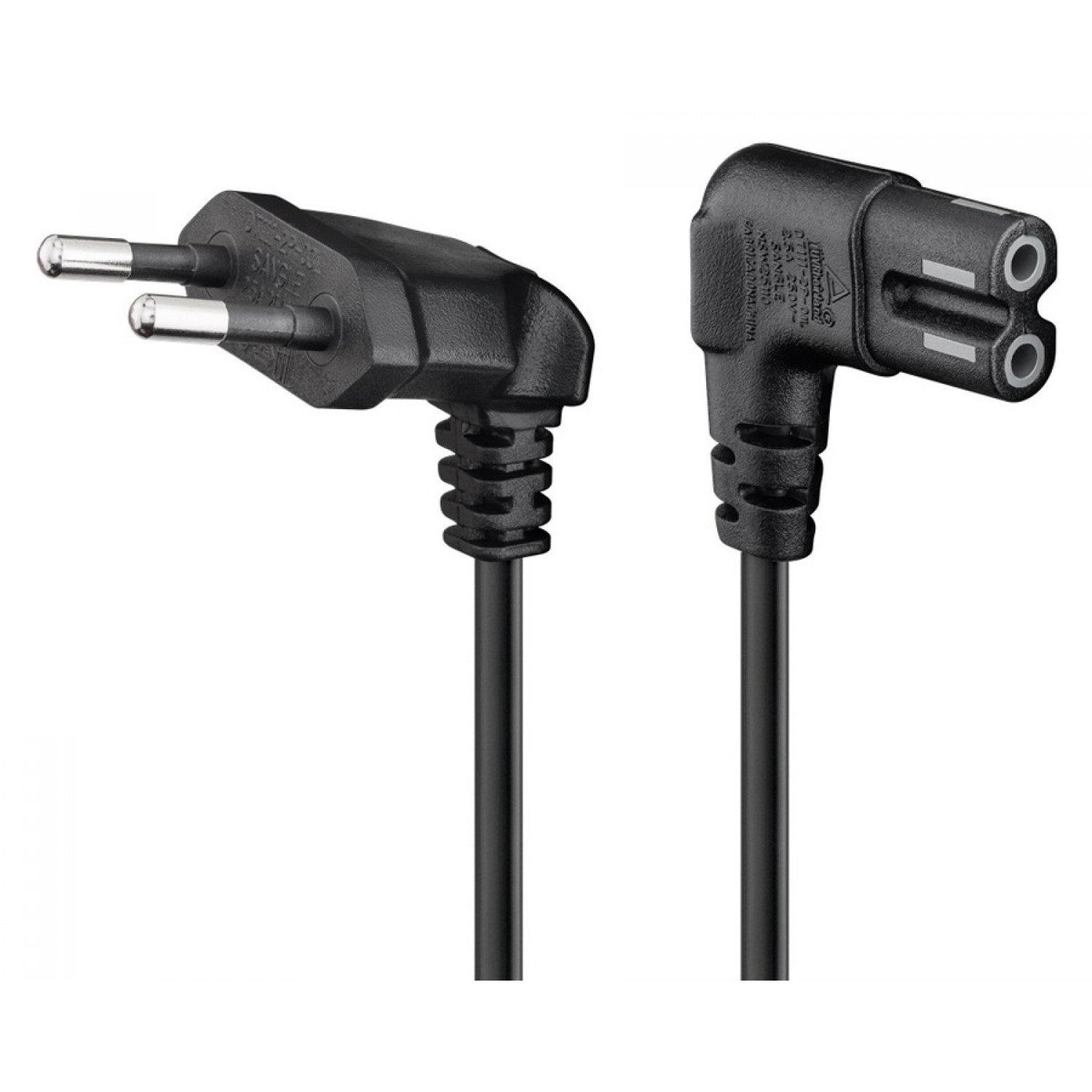 GOOBAY καλώδιο τροφοδοσίας Euro 56588, γωνιακό, 2x0.75 mm², 0.5m, μαύρο GOOBAY καλώδιο τροφοδοσίας Euro 56588, γωνιακό, 2x0.75 mm², 0.5m, μαύρο