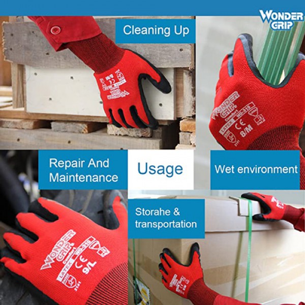 WONDER GRIP γάντια εργασίας Comfort, αντιολισθητικά, 11/XXL, κόκκινα