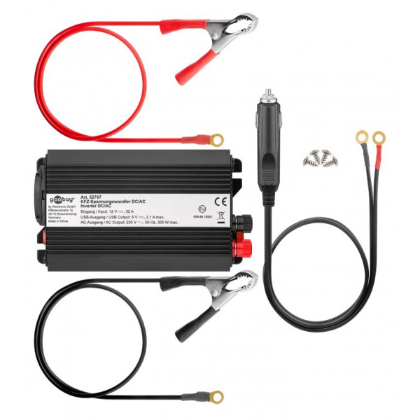 GOOBAY inverter αυτοκινήτου 52767, 12V σε 230V, 300W GOOBAY inverter αυτοκινήτου 52767, 12V σε 230V, 300W