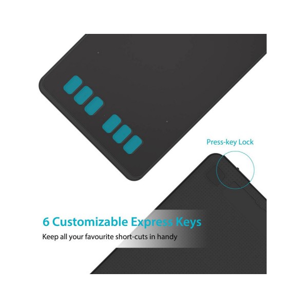 HUION pen tablet H640P, 6.3 x 3.9", battery-free pen, 6 πλήκτρα, μαύρο HUION pen tablet H640P, 6.3 x 3.9", battery-free pen, 6 πλήκτρα, μαύρο