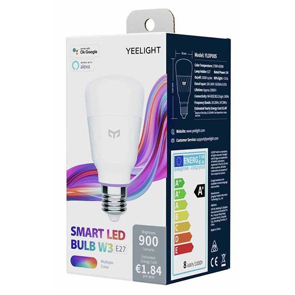 YEELIGHT Smart λάμπα LED W3 YLDP005, Wi-Fi, 8W, E27, 1700-6500K, RGB YEELIGHT Smart λάμπα LED W3 YLDP005, Wi-Fi, 8W, E27, 1700-6500K, RGB