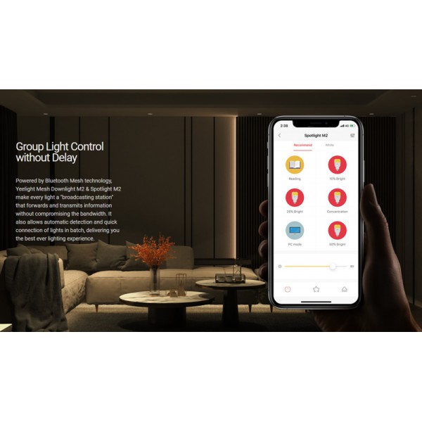 YEELIGHT Smart φωτιστικό οροφής M2 YLTS02YL, 5W, 2700-6500K, λευκό