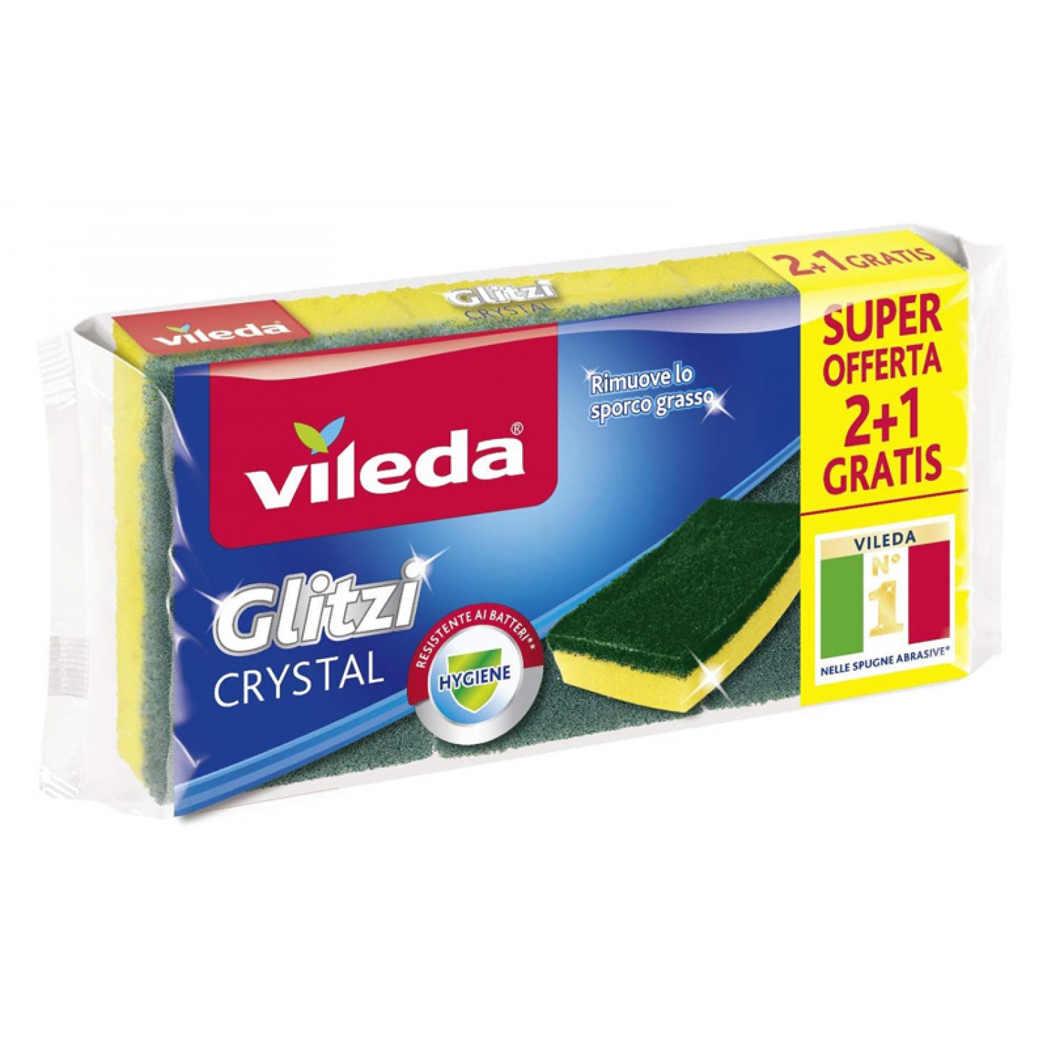 VILEDA Σφουγγάρι πιάτων Glitzi Crystal, 3τμχ VILEDA Σφουγγάρι πιάτων Glitzi Crystal, 3τμχ