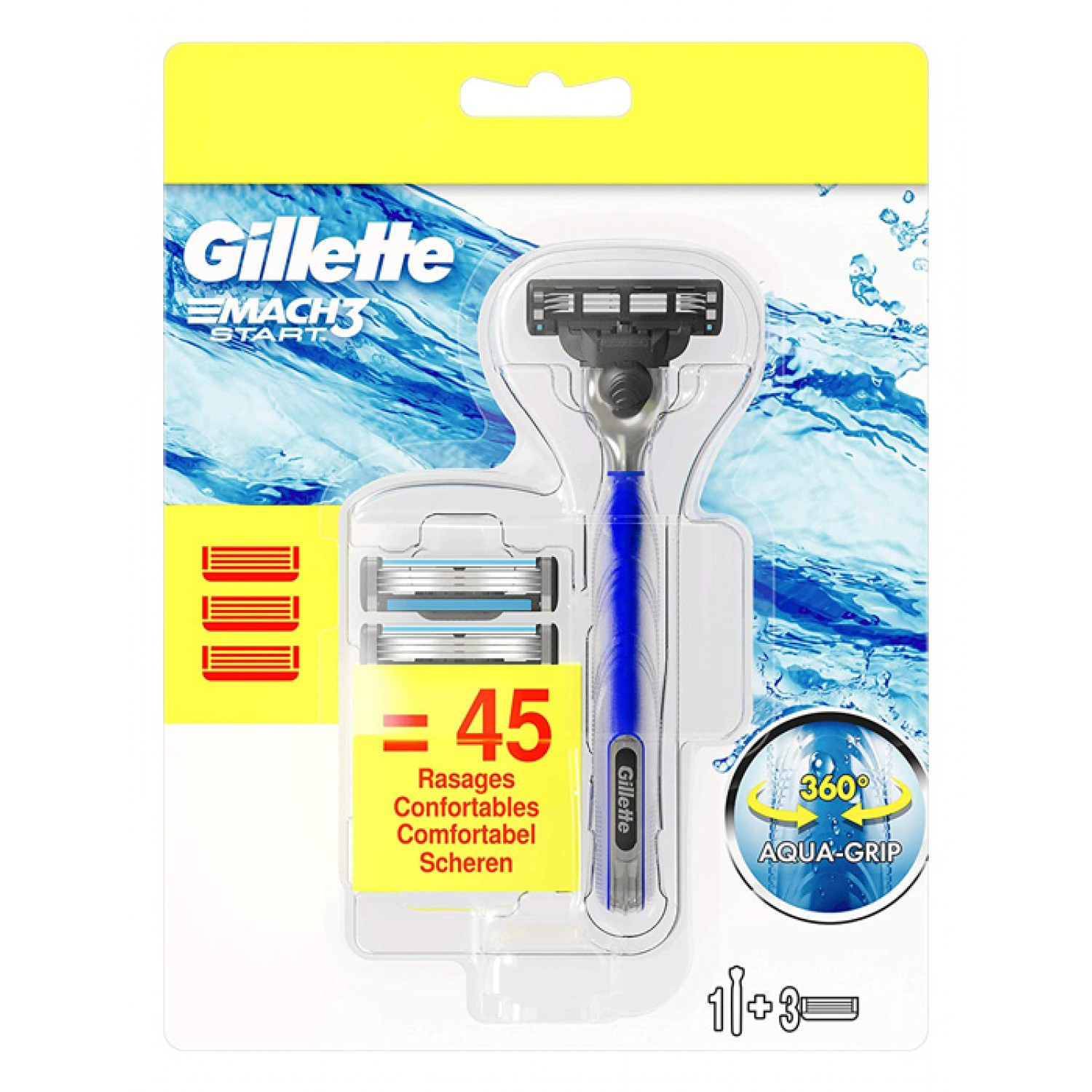 GILLETTE Ξυριστική μηχανή Mach3 Start με 3 ανταλλακτικές κεφαλές GILLETTE Ξυριστική μηχανή Mach3 Start με 3 ανταλλακτικές κεφαλές