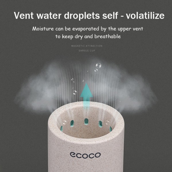 ECOCO θήκη οδοντόβουρτσας με ποτήρι E1901, μπεζ