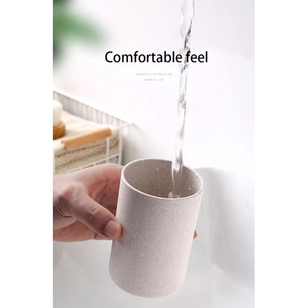 ECOCO θήκη οδοντόβουρτσας με 2 ποτήρια E1902, μπεζ ECOCO θήκη οδοντόβουρτσας με 2 ποτήρια E1902, μπεζ