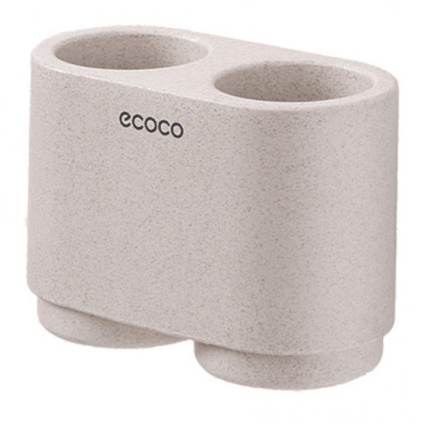 ECOCO θήκη οδοντόβουρτσας με 2 ποτήρια E1902, μπεζ ECOCO θήκη οδοντόβουρτσας με 2 ποτήρια E1902, μπεζ