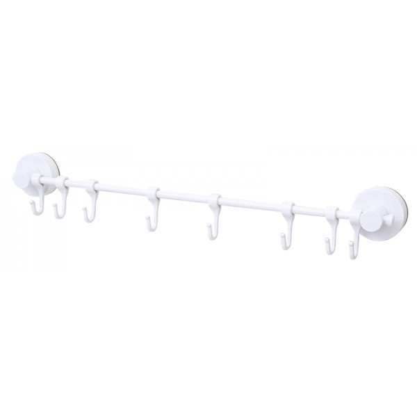 ECOCO κρεμάστρα τοίχου για κουζίνα-μπάνιο E1504, 8 x 5 x 53.5cm, λευκή ECOCO κρεμάστρα τοίχου για κουζίνα-μπάνιο E1504, 8 x 5 x 53.5cm, λευκή