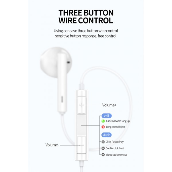 CELEBRAT earphones με μικρόφωνο G16, Type-C, 1.2m, μαύρα CELEBRAT earphones με μικρόφωνο G16, Type-C, 1.2m, μαύρα