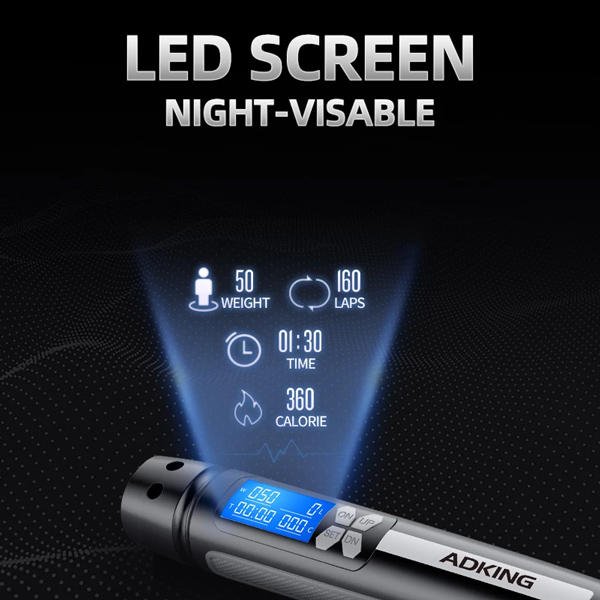 ADKING σχοινάκι γυμναστικής GYM-0019, με οθόνη LED, 3m, μαύρο ADKING σχοινάκι γυμναστικής GYM-0019, με οθόνη LED, 3m, μαύρο