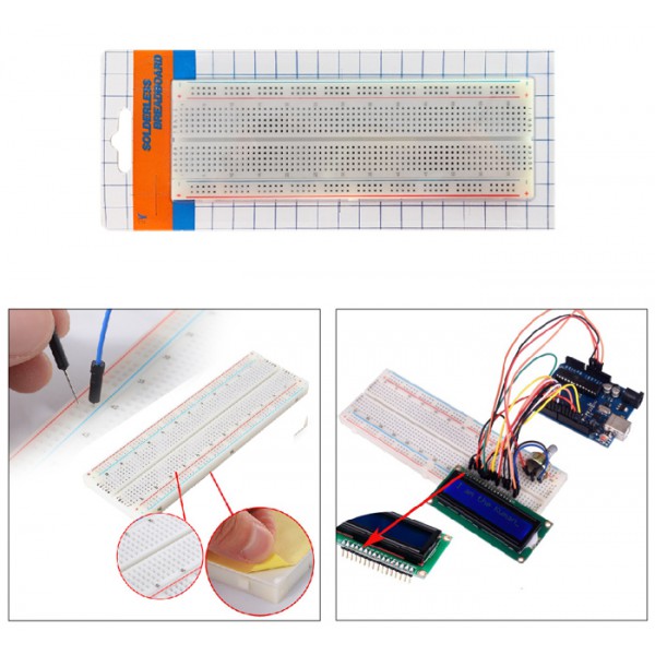 KEYESTUDIO Power+830-Hole Solderless breadboard KS0312, 65x Jumper Wires