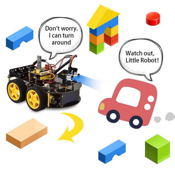 KEYESTUDIO 4WD BT robot car V2.0 kit KS0470, για Arduino