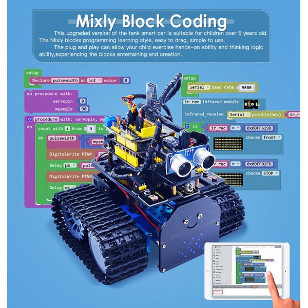 KEYESTUDIO mini tank robot V2.0 kit KS0428, για Arduino STEM KEYESTUDIO mini tank robot V2.0 kit KS0428, για Arduino STEM