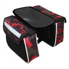 Tσαντάκι ποδηλάτου BIKE-0009, με θήκη κινητού, μαύρο-κόκκινο