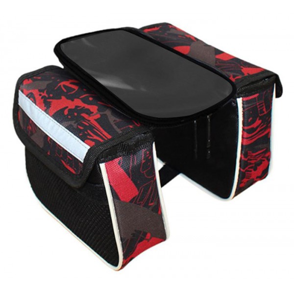 Tσαντάκι ποδηλάτου BIKE-0009, με θήκη κινητού, μαύρο-κόκκινο Tσαντάκι ποδηλάτου BIKE-0009, με θήκη κινητού, μαύρο-κόκκινο