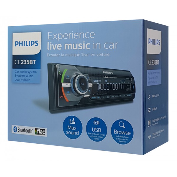 PHILIPS ηχοσύστημα αυτοκινήτου CE235BT-05, Bluetooth/FM/AUX/SD/USB PHILIPS ηχοσύστημα αυτοκινήτου CE235BT-05, Bluetooth/FM/AUX/SD/USB