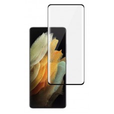 POWERTECH tempered glass 3D, full glue, Samsung S21 Ultra 5G, μαύρο