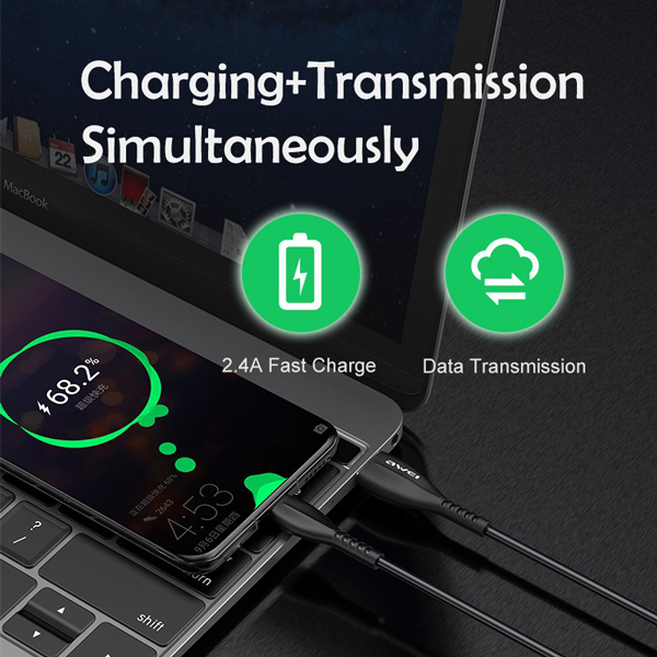 AWEI καλώδιο USB σε Type-C CL-115T, 2.4A, 1m, μαύρο