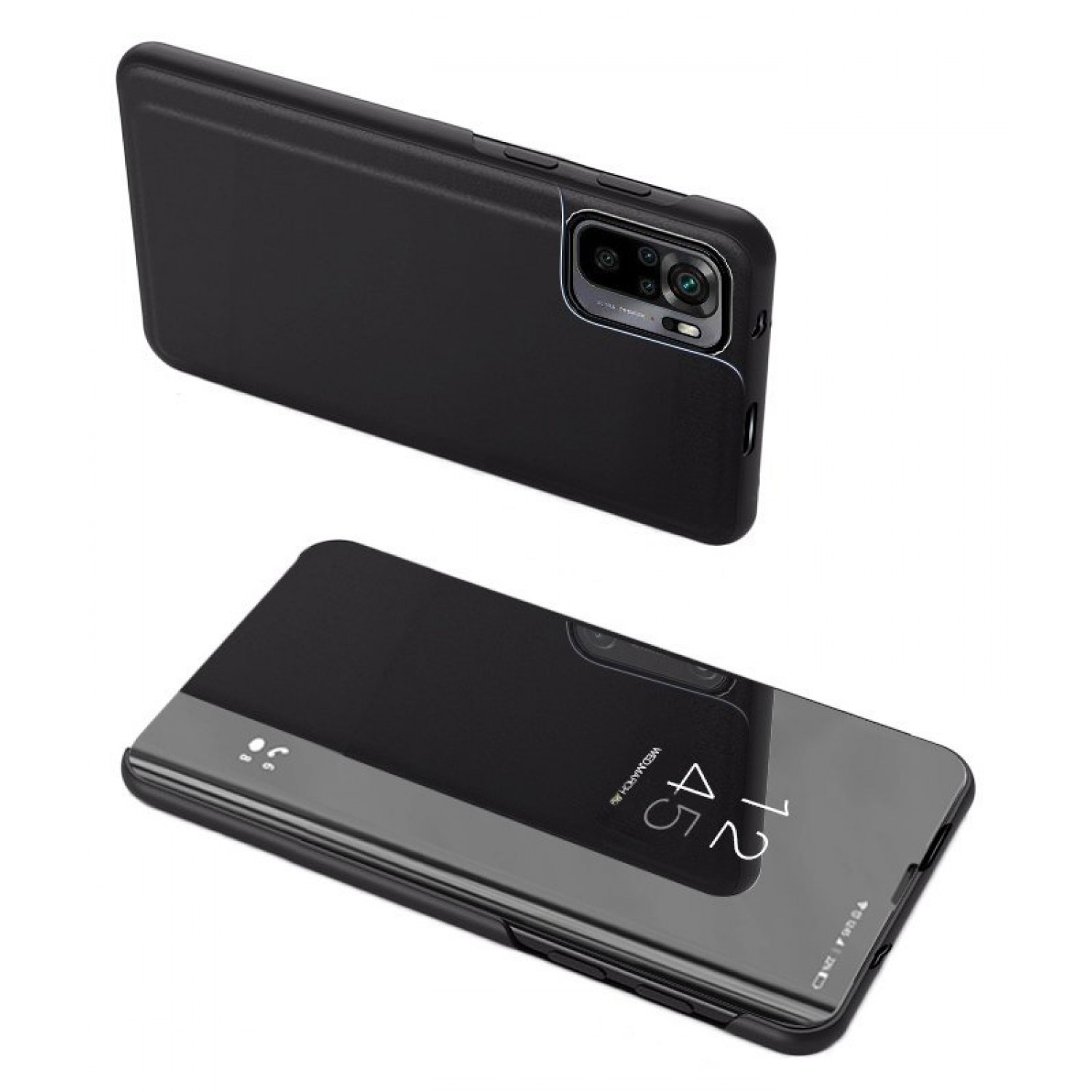 POWERTECH θήκη Clear view MOB-1605, Xiaomi Redmi Note 10/10S, μαύρη POWERTECH θήκη Clear view MOB-1605, Xiaomi Redmi Note 10/10S, μαύρη
