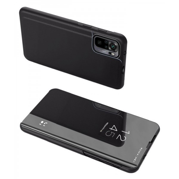 POWERTECH θήκη Clear view MOB-1605, Xiaomi Redmi Note 10/10S, μαύρη POWERTECH θήκη Clear view MOB-1605, Xiaomi Redmi Note 10/10S, μαύρη