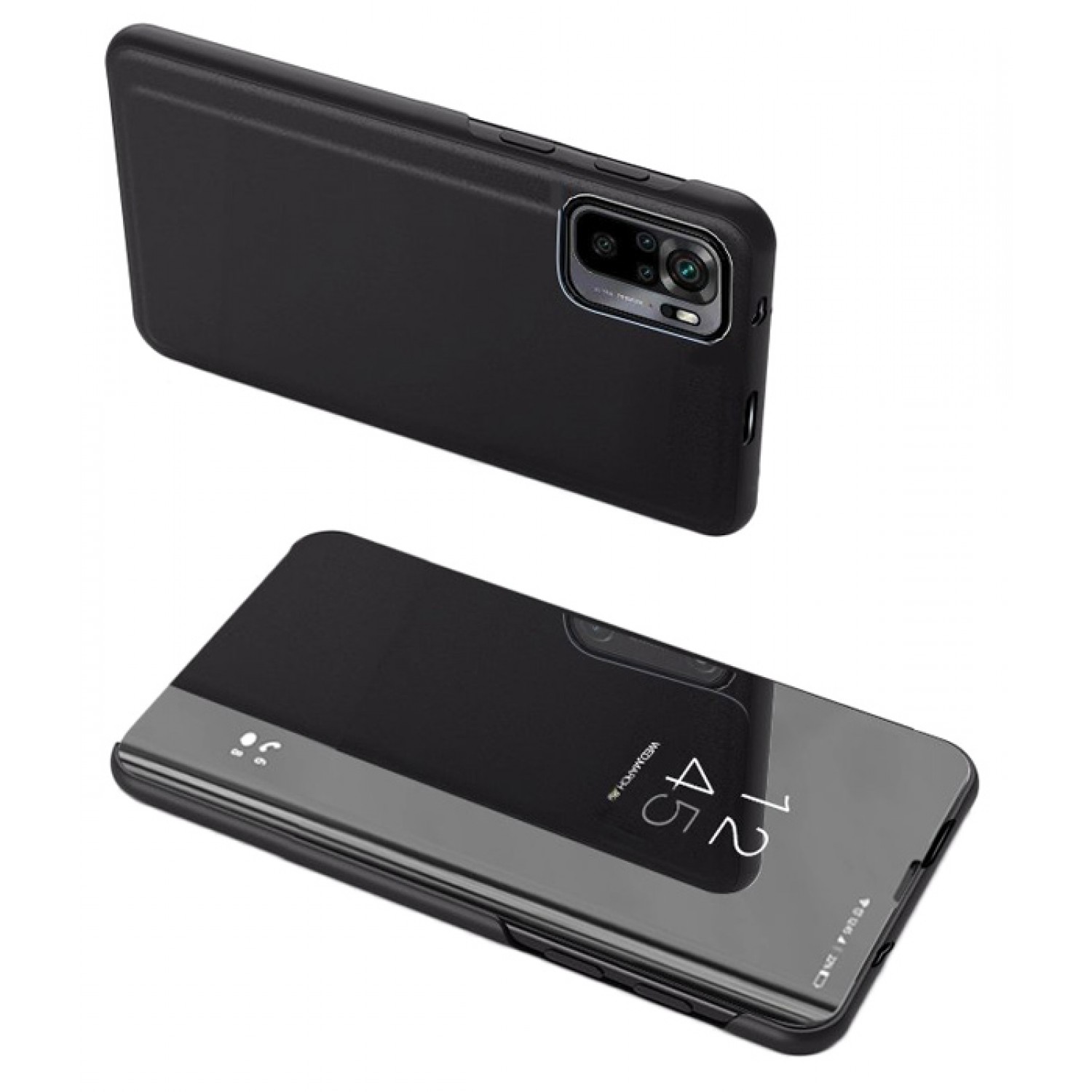 POWERTECH θήκη Clear view MOB-1607, Xiaomi Redmi Note 10 Pro, μαύρη
