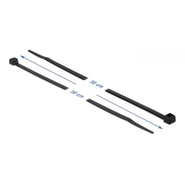 DELOCK Δεματικά καλωδίων 19202, 300x4.8mm, μαύρα, 100τμχ DELOCK Δεματικά καλωδίων 19202, 300x4.8mm, μαύρα, 100τμχ