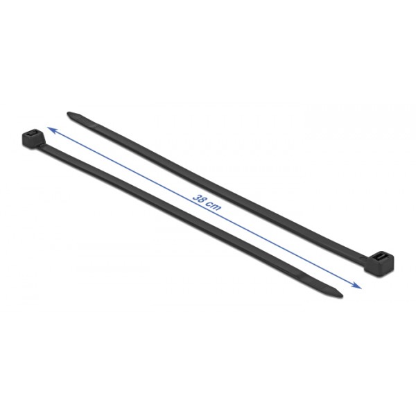 DELOCK Δεματικά καλωδίων 19228, 380x7.6mm, μαύρα, 50τμχ DELOCK Δεματικά καλωδίων 19228, 380x7.6mm, μαύρα, 50τμχ