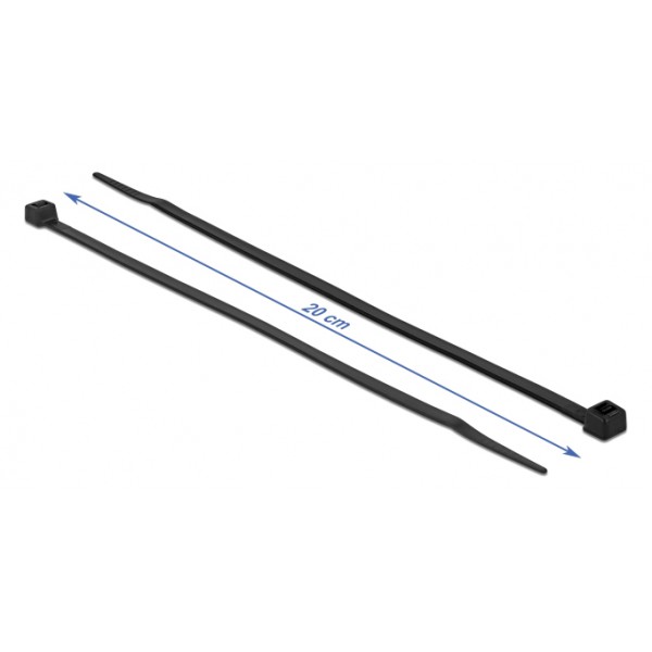 DELOCK Δεματικά καλωδίων 19559, 200x4.8mm, μαύρα, 100τμχ DELOCK Δεματικά καλωδίων 19559, 200x4.8mm, μαύρα, 100τμχ