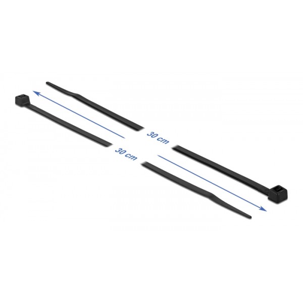 DELOCK Δεματικά καλωδίων 19561, 300x4.8mm, μαύρα, 100τμχ DELOCK Δεματικά καλωδίων 19561, 300x4.8mm, μαύρα, 100τμχ