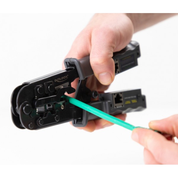 DELOCK εργαλείο πτύχωσης με απογυμνωτή & tester 90510, 8P/6P/4P DELOCK εργαλείο πτύχωσης με απογυμνωτή & tester 90510, 8P/6P/4P