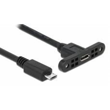 DELOCK καλώδιο USB Micro θηλυκό με panel σε αρσενικό 85246, 1m