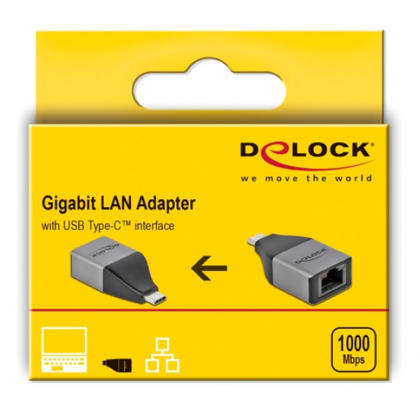 DELOCK αντάπτορας USB-C σε RJ45 64118, 1000Mbps