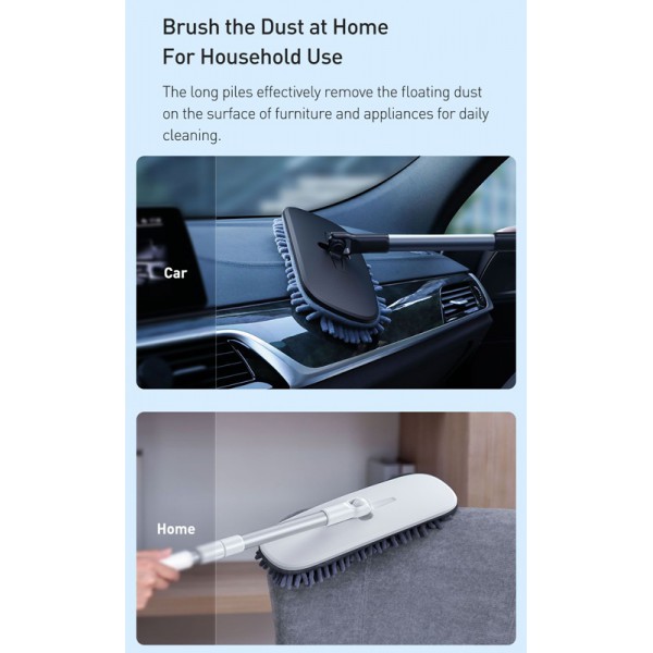 BASEUS τηλεσκοπική σκούπα αυτοκινήτου CRTB-02, 46-60cm, λευκή