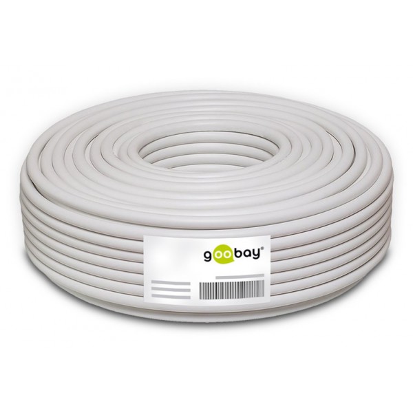GOOBAY καλώδιο κεραίας 51511, 100dB, 75Ω, CCS, 50m, λευκό GOOBAY καλώδιο κεραίας 51511, 100dB, 75Ω, CCS, 50m, λευκό
