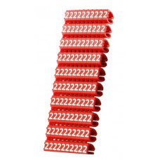 POWERTECH Clip αρίθμησης καλωδίου Νο 2, Red, 10τεμ.