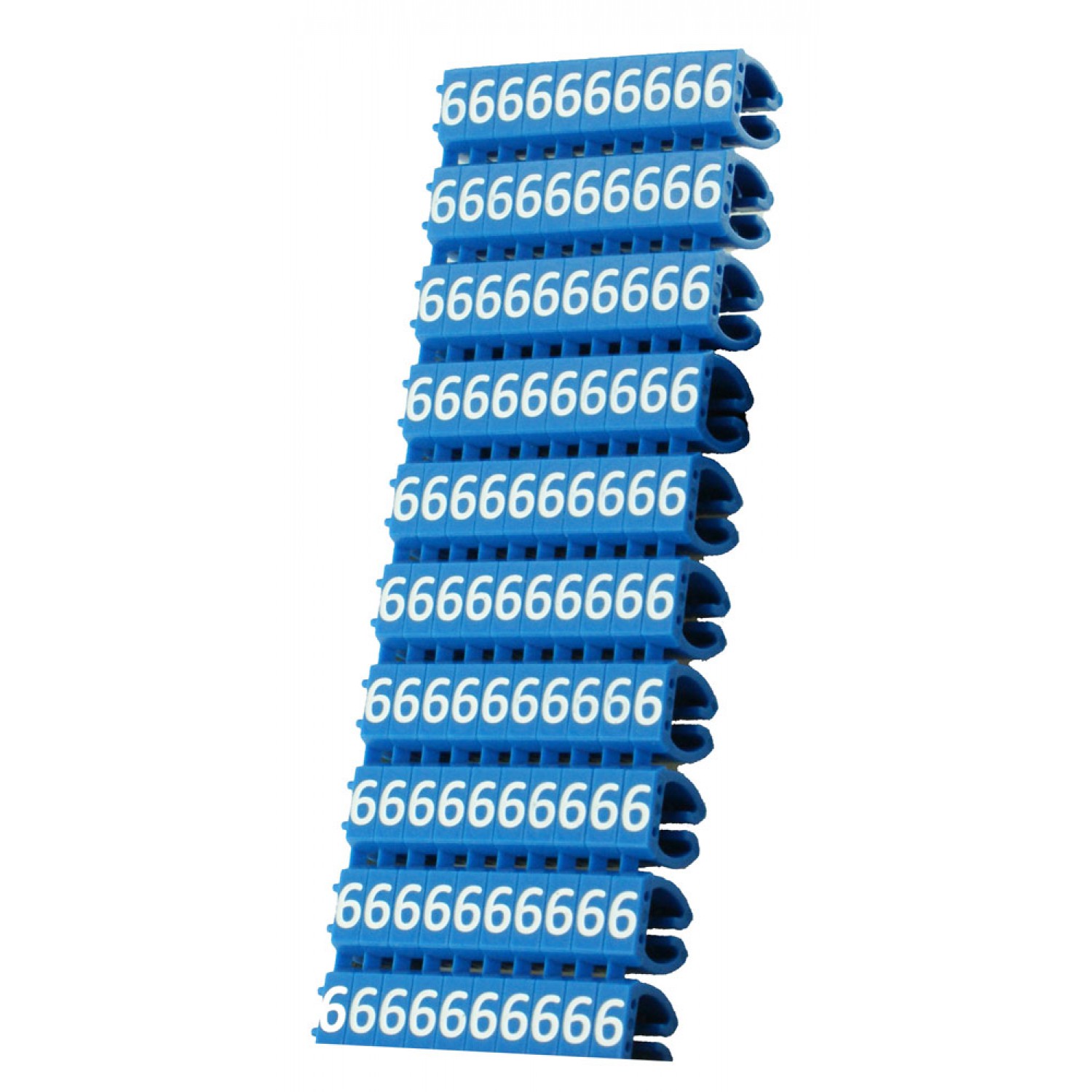 POWERTECH Clip αρίθμησης καλωδίου Νο 6, Blue, 10τεμ.