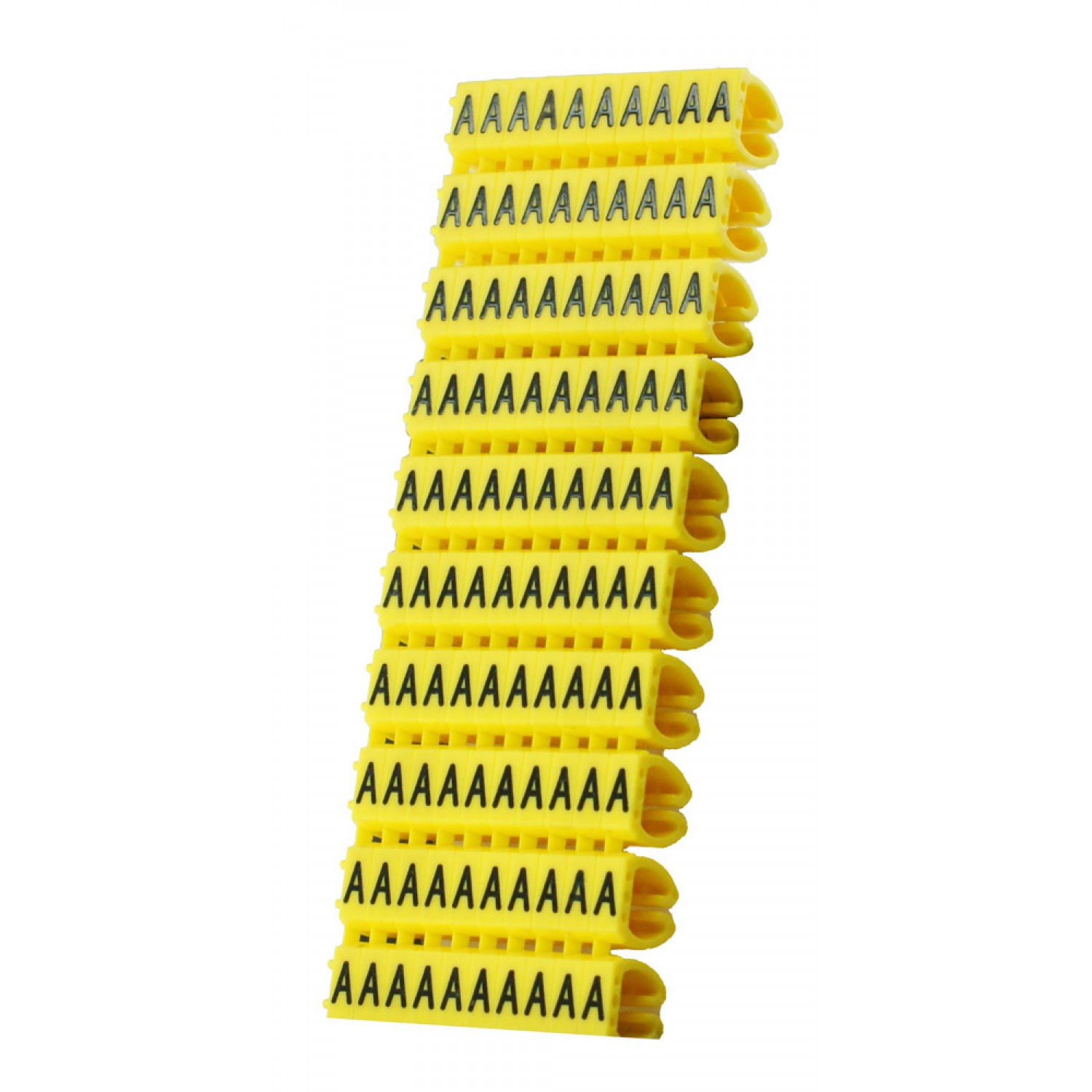 POWERTECH Clip αρίθμησης καλωδίου γράμμα A, Yellow, 10τεμ.