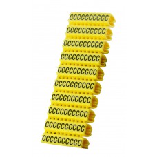POWERTECH Clip αρίθμησης καλωδίου γράμμα C, Yellow, 10τεμ.
