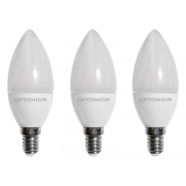 OPTONICA LED λάμπα Candle C37 1420, 6W, 4500K, E14, 480lm, 3τμχ OPTONICA LED λάμπα Candle C37 1420, 6W, 4500K, E14, 480lm, 3τμχ