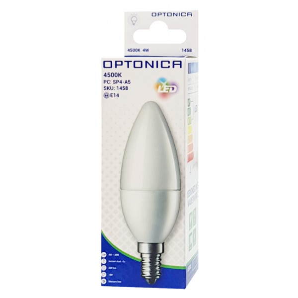 OPTONICA LED λάμπα Candle C37 1461, 6W, 4500K, E14, 480lm OPTONICA LED λάμπα Candle C37 1461, 6W, 4500K, E14, 480lm