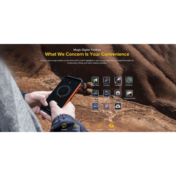 ULEFONE Smartphone Armor 8 Pro, IP68/IP69K, 6.1" 6/128GB, 5580mAh, μαύρο