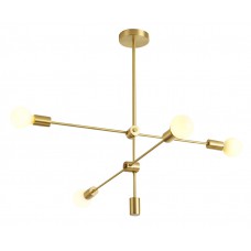 POWERTECH φωτιστικό οροφής HLL-0035, 4x E27, μεταλλικό, chrome gold