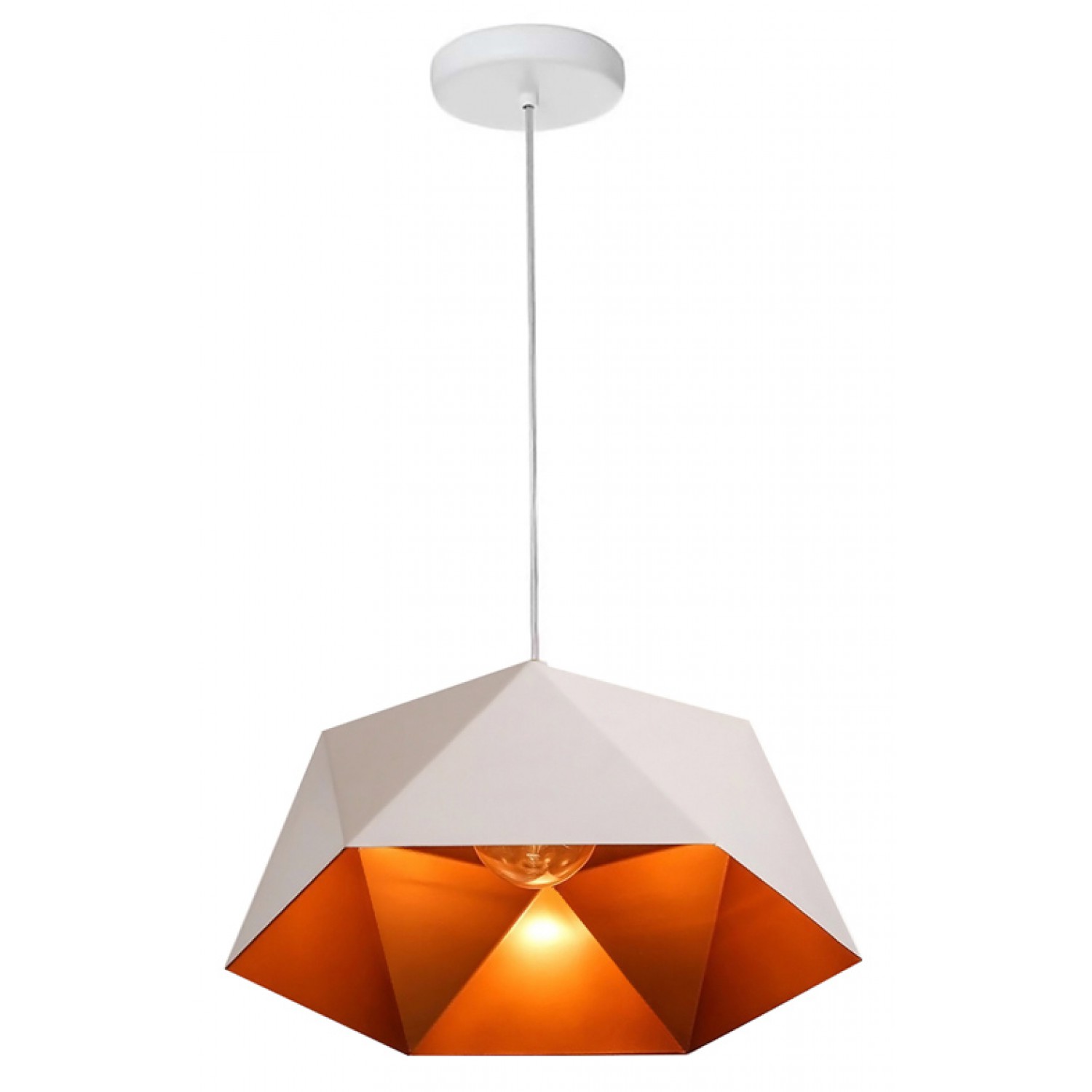 POWERTECH φωτιστικό οροφής HLL-0040, E27, 25x15cm, μεταλλικό, λευκό