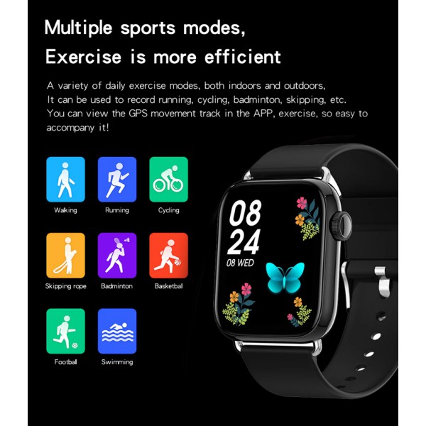 ΙΝΤΙΜΕ smartwatch P16, 1.69" έγχρωμο, IP67, HR & Blood pressure, μαύρο ΙΝΤΙΜΕ smartwatch P16, 1.69" έγχρωμο, IP67, HR & Blood pressure, μαύρο